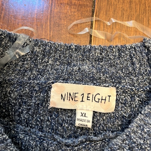 Nine 1 Eight Blue marbled pull over sweater - Picture 6 of 9